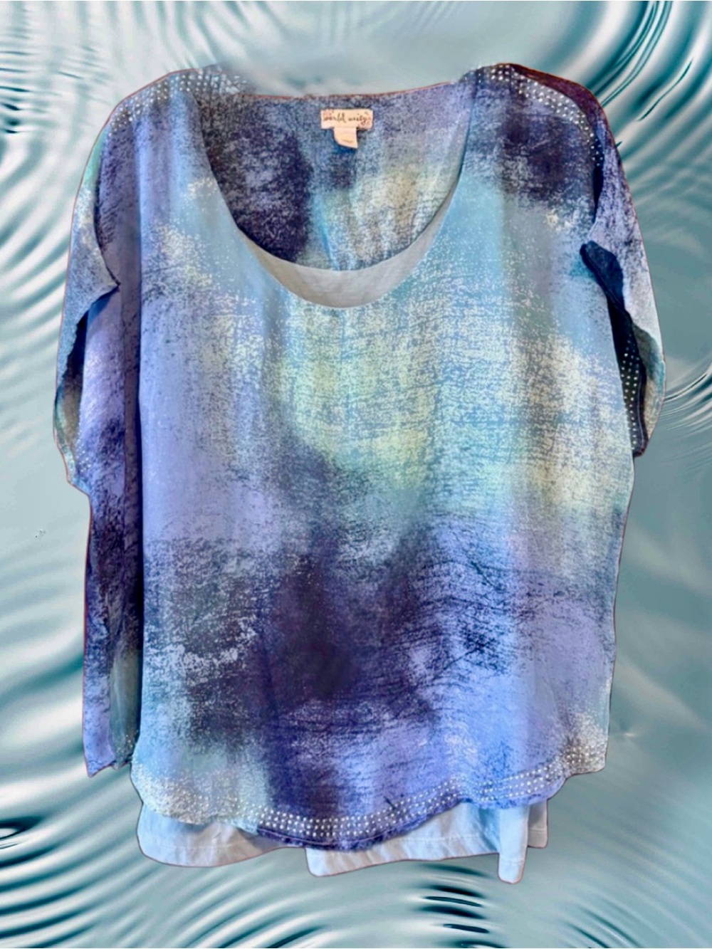 Stylish Blue and Black Shimmer Blouse